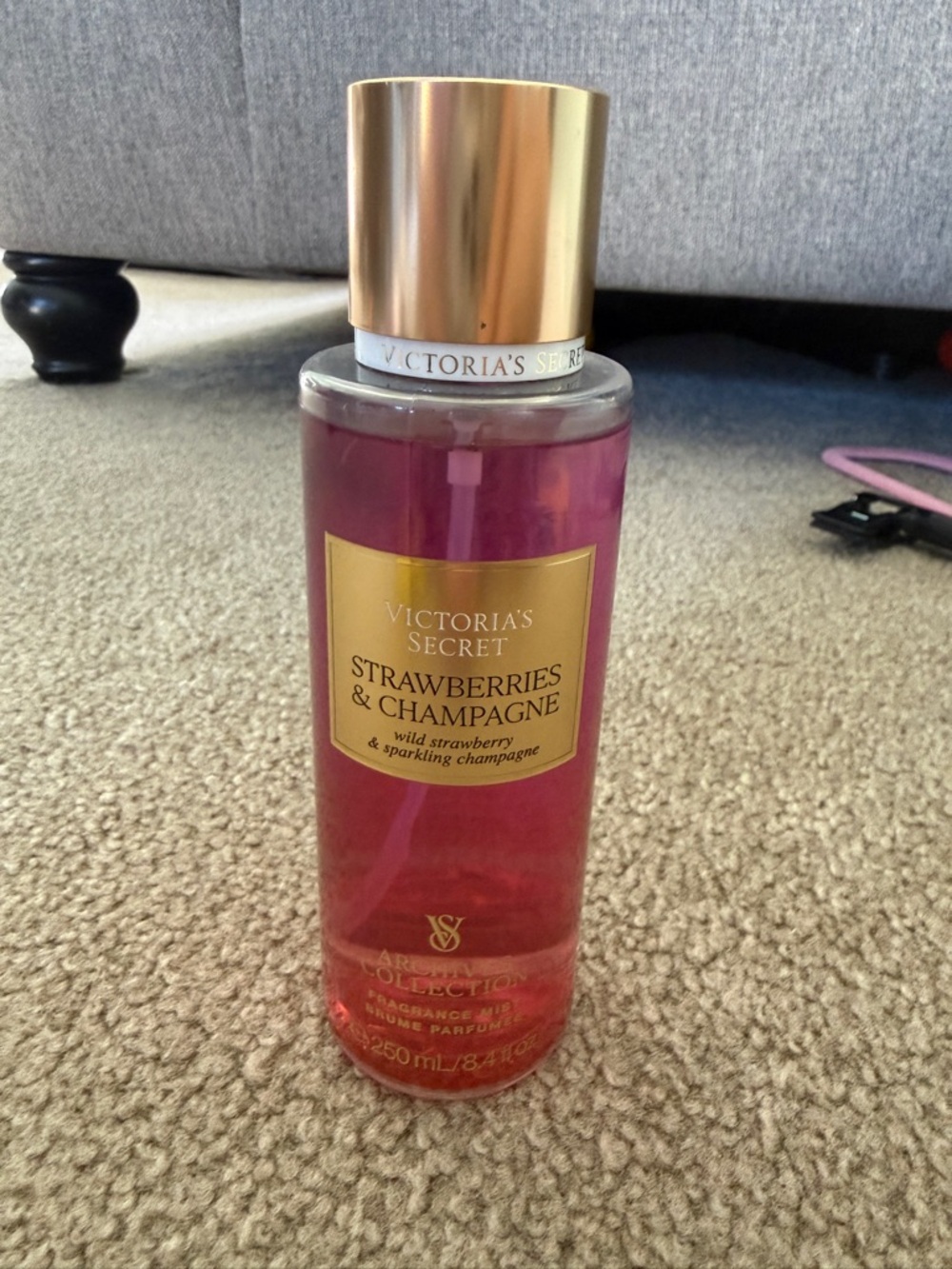 Victoria's Secret Strawberries & Champagne Body Mist - Pink & Gold